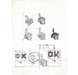 Immagine delle bozze di Durlindana sul quaderno di Carlo