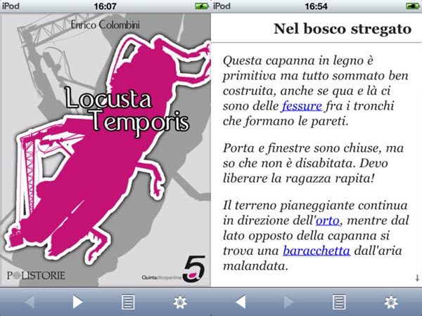 Una pagina di Locusta Temporis in versione iPod...
