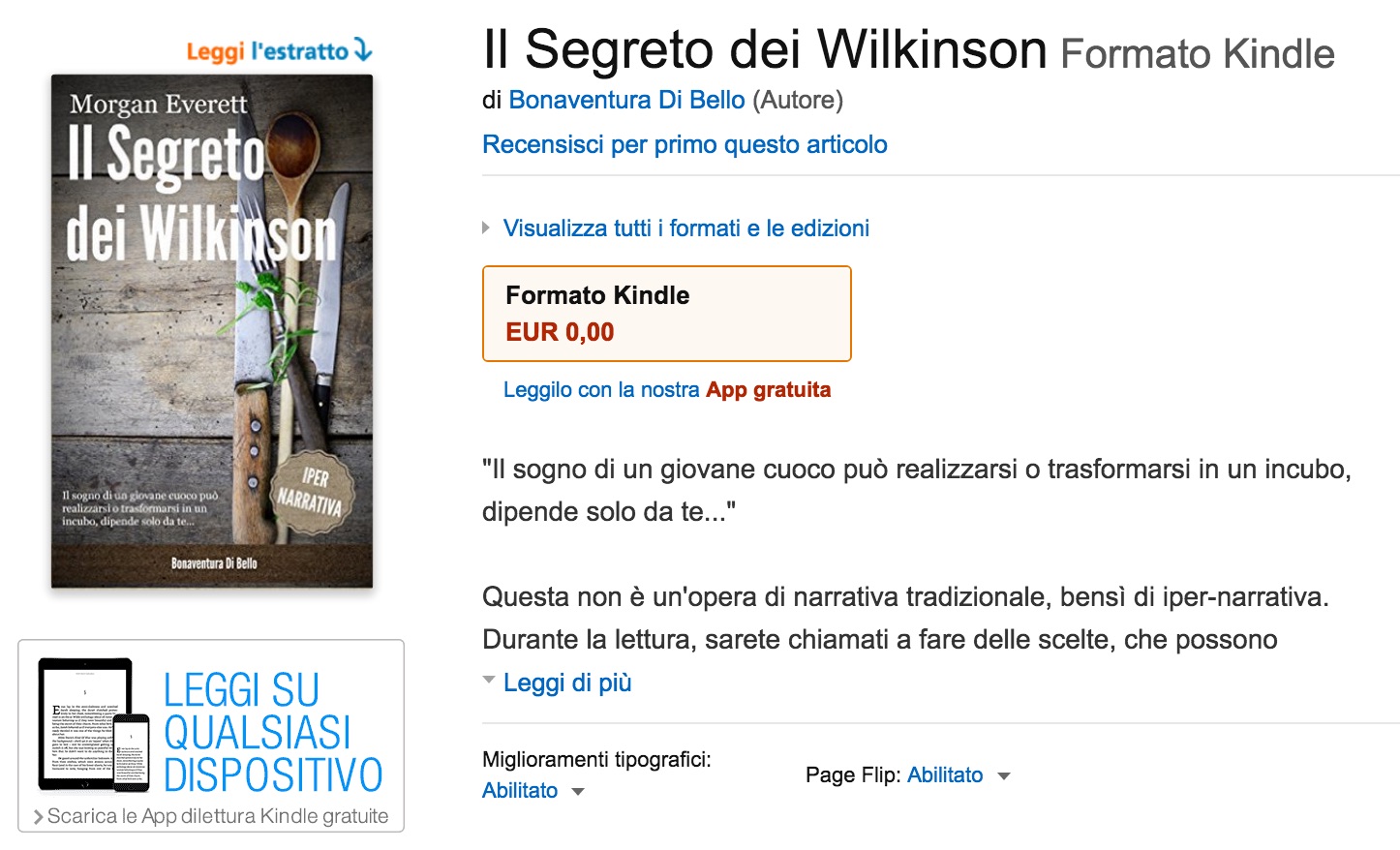 "Il segreto dei Wilkinson" in formato Kindle